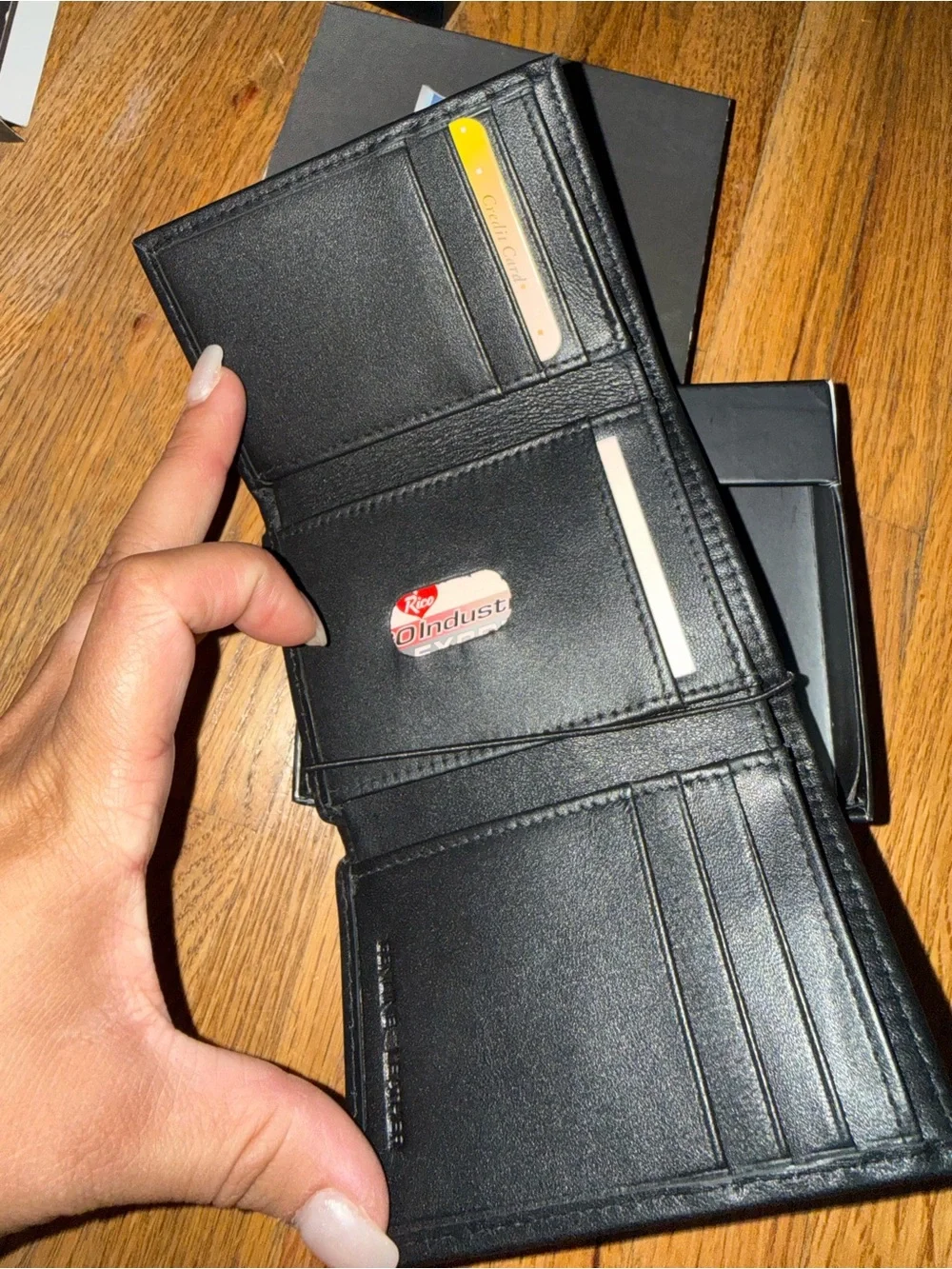 NFL Buffalo Bills Black Leather Card Holder with Team Patch